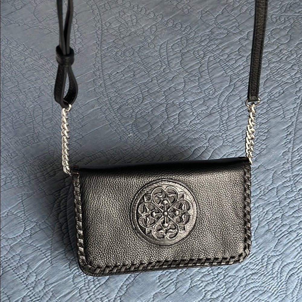 Brighton Ferrara Black Leather Crossbody